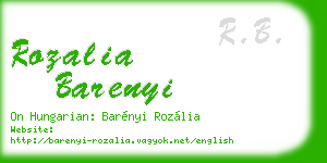 rozalia barenyi business card